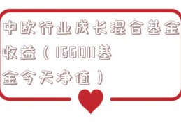 中欧行业成长混合基金收益（166011基金今天净值）