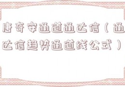唐奇安通道通达信（通达信趋势通道线公式）