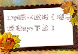 app端丰控股（瑞丰控股app下载）