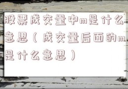 股票成交量中m是什么意思（成交量后面的m是什么意思）