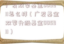 广发双擎基金005911怎么样（广发基金双擎升级基金005911）