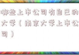 哪些上市公司有自己的大学（南京大学上市公司）
