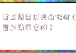 君正集团历史最低价（君正集团官网）