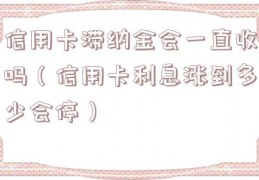 信用卡滞纳金会一直收吗（信用卡利息涨到多少会停）