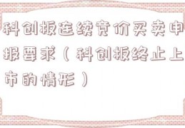 科创板连续竞价买卖申报要求（科创板终止上市的情形）