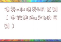 债券a和债券b的区别（中银转债a和b的区别）