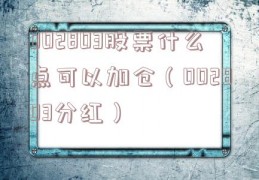 002803股票什么点可以加仓（002803分红）