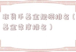 非货币基金规模排名（基金季度排名）