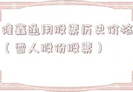 隆鑫通用股票历史价格（雪人股份股票）