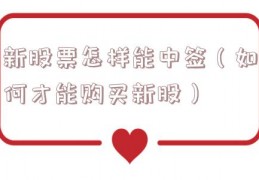 新股票怎样能中签（如何才能购买新股）