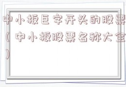 中小板巨字开头的股票（中小板股票名称大全）