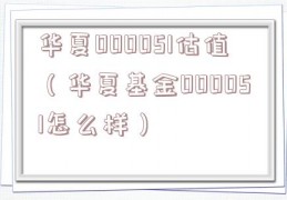 华夏000051估值（华夏基金000051怎么样）