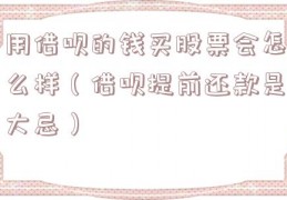 用借呗的钱买股票会怎么样（借呗提前还款是大忌）
