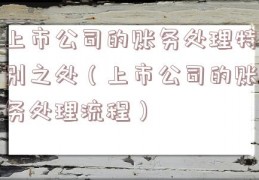 上市公司的账务处理特别之处（上市公司的账务处理流程）