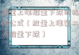 放量上涨缩量下跌的指标公式（放量上涨第二天缩量下跌）
