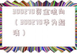 300270资金流向（300270华为超清）