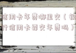 信用卡年费哪里交（银行信用卡要交年费吗）