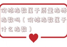 价格指数属于质量指标指数吗（价格指数属于什么指数）