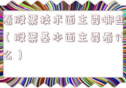 看股票技术面主要哪些（股票基本面主要看什么）
