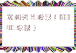 苏州天臣股票（688013股票）