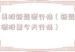 美股新能源行情（新能源股票今天行情）