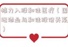 格力入股和佳医疗（国坛酒业与和佳股份关系）