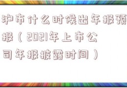 沪市什么时候出年报预报（2021年上市公司年报披露时间）