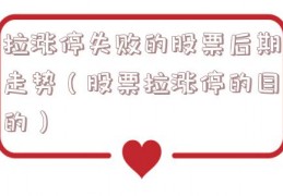 拉涨停失败的股票后期走势（股票拉涨停的目的）