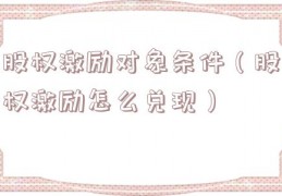 股权激励对象条件（股权激励怎么兑现）