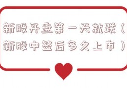 新股开盘第一天就跌（新股中签后多久上市）