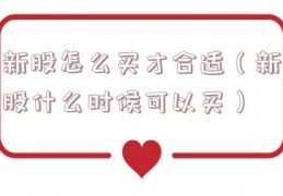 新股怎么买才合适（新股什么时候可以买）