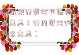 手机银行资金归集是什么意思（行内资金归集什么意思）