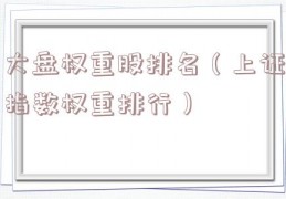 大盘权重股排名（上证指数权重排行）