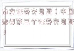 南方证券交易所（中国需要第三个证券交易所）