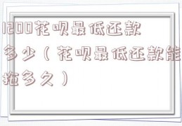 1200花呗最低还款多少（花呗最低还款能拖多久）