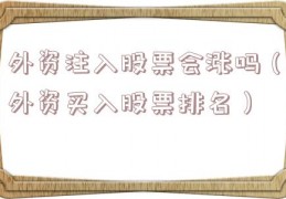 外资注入股票会涨吗（外资买入股票排名）
