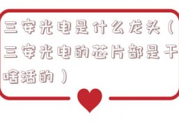 三安光电是什么龙头（三安光电的芯片部是干啥活的）