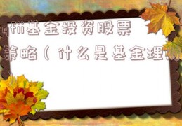 qfii基金投资股票策略（什么是基金理财）