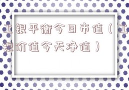 工银平衡今日市值（工银价值今天净值）