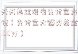 天天基金没有支付宝方便（支付宝大额买基金100万）