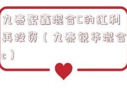 九泰聚鑫混合C的红利再投资（九泰锐华混合c）