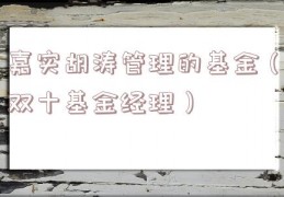 嘉实胡涛管理的基金（双十基金经理）