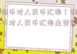 韩币对人民币汇率（韩币对人民币汇率走势图）