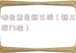 哪些票是新三板（新三板门槛）