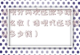 借呗分两次还款手续费怎么收（借呗代还手续费多少钱）