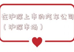 在沪深上市的汽车公司（沪深市场）