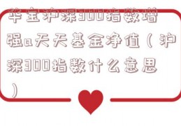 华宝沪深300指数增强a天天基金净值（沪深300指数什么意思）