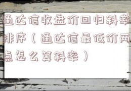 通达信收盘价回归斜率排序（通达信最低价两点怎么算斜率）