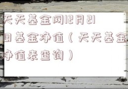 天天基金网12月21日基金净值（天天基金净值表查询）