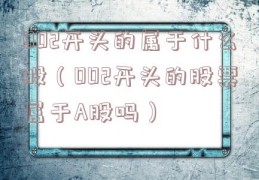 002开头的属于什么股（002开头的股票属于A股吗）